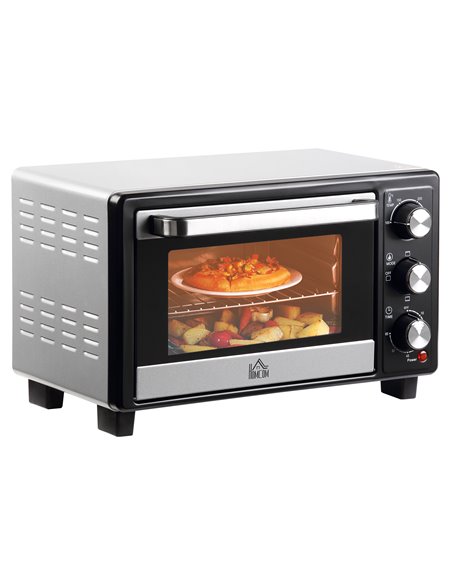 HOMCOM Convection Mini Oven, 16L Countertop Electric Grill, 1400W Silver 800-083V70 - pic 66697 | FastDaddyshop