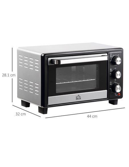 HOMCOM Convection Mini Oven, 16L Countertop Electric Grill, Toaster Oven with Adjustable Temperature, 60 Min Timer, Crumb Tray,  - pic 66699 | FastDaddyshop