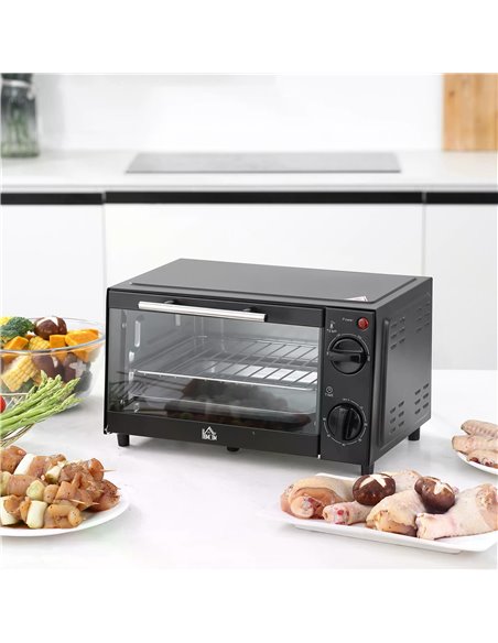 HOMCOM Convection Mini Oven, 9L Countertop Electric Grill, 750W Black 800-088 - pic 66706 | FastDaddyshop