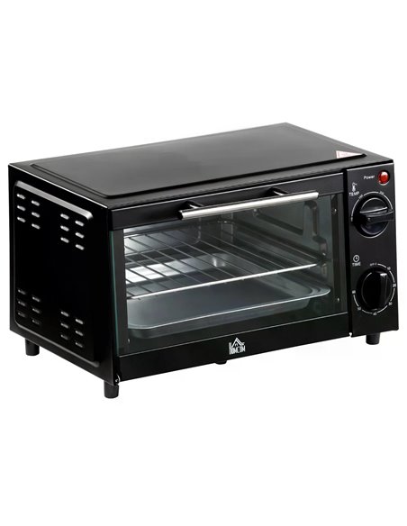 HOMCOM Convection Mini Oven, 9L Countertop Electric Grill, Toaster Oven with Adjustable Temperature, Timer, Baking Tray and Wire - pic 66707 | FastDaddyshop
