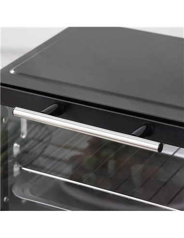HOMCOM Convection Mini Oven, 9L Countertop Electric Grill, Toaster Oven with Adjustable Temperature, Timer, Baking Tray and Wire