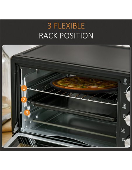 HOMCOM Mini Oven, 21L Countertop Electric Grill, Toaster Oven with Adjustable Temperature, Timer, Baking Tray and Wire Rack, 140 - pic 66718 | FastDaddyshop