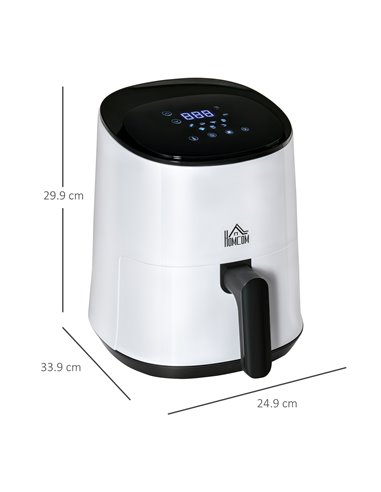 HOMCOM Air Fryers Oven 1300W 2.5L with Digital Display, Rapid Air Circulation, Adjustable Temperature, Timer and Nonstick Basket