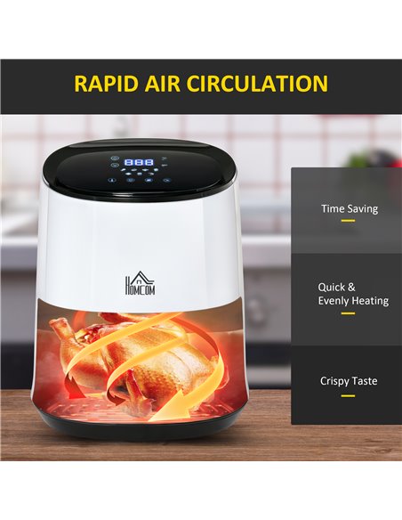 HOMCOM Air Fryers Oven 1300W 2.5L with Digital Display, Rapid Air Circulation, Adjustable Temperature, Timer and Nonstick Basket - pic 66738 | FastDaddyshop
