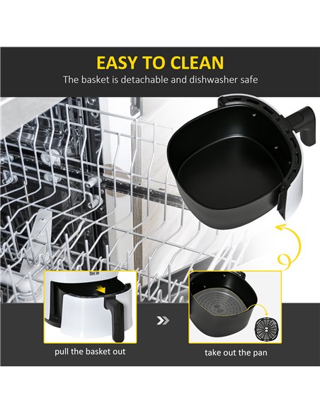 HOMCOM Air Fryers Oven 1300W 2.5L with Digital Display, Rapid Air Circulation, Adjustable Temperature, Timer and Nonstick Basket - pic 66739 | FastDaddyshop