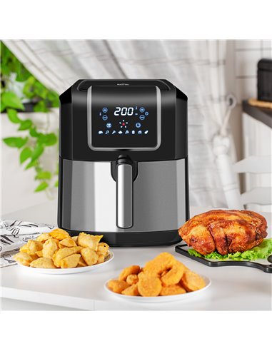 HOMCOM Air Fryers, 1700W 6.5L Air Fryers Oven with Digital Display, Rapid Air Circulation, Adjustable Temperature, Timer and Non