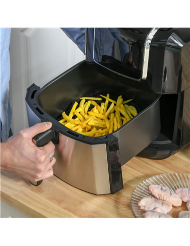 HOMCOM Air Fryers, 1700W 6.5L Air Fryers Oven with Digital Display, Rapid Air Circulation, Adjustable Temperature, Timer and Non