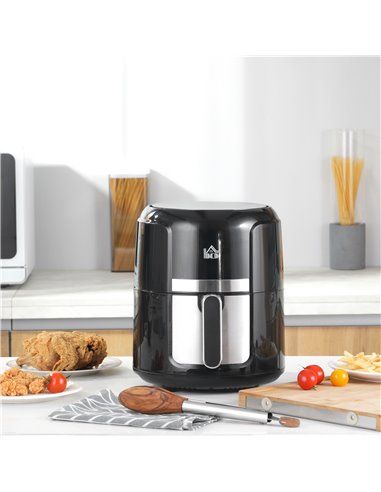 HOMCOM Air Fryers, 1300W 4L Air Fryers Oven with Rapid Air Circulation, Adjustable Temperature, Timer and Nonstick Basket for Co