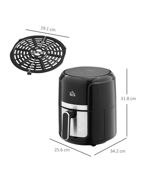HOMCOM Air Fryers, 1300W 4L Air Fryers Oven with Rapid Air Circulation, Adjustable Temperature, Timer and Nonstick Basket for Co - pic 66753 | FastDaddyshop