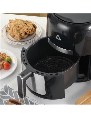 HOMCOM Air Fryers, 1300W 4L Air Fryers Oven with Rapid Air Circulation, Adjustable Temperature, Timer and Nonstick Basket for Co