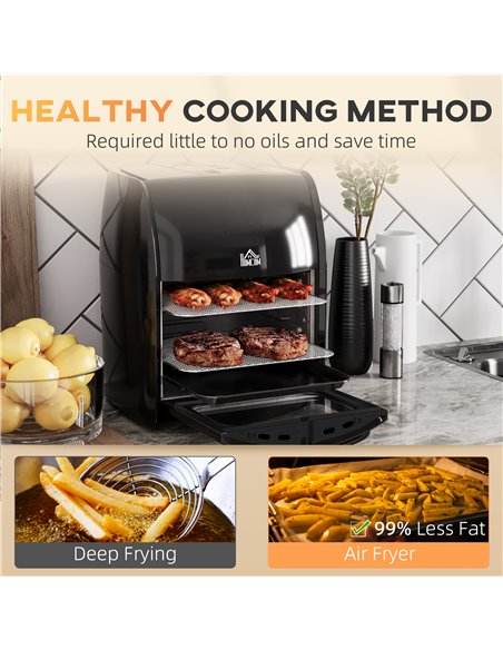 HOMCOM 12L 8 in 1 Digital Air Fryer Oven with Air Fry, Roast, Broil, Bake, Dehydrate, Rapid Air Circulation and 60-Minute Timer, - pic 66763 | FastDaddyshop