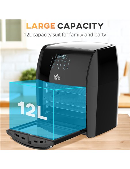 HOMCOM 12L 8 in 1 Digital Air Fryer Oven with Air Fry, Roast, Broil, Bake, Dehydrate, Rapid Air Circulation and 60-Minute Timer, - pic 66765 | FastDaddyshop