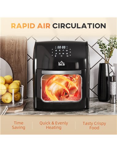 HOMCOM 12L 8 in 1 Digital Air Fryer Oven with Air Fry, Roast, Broil, Bake, Dehydrate, Rapid Air Circulation and 60-Minute Timer,