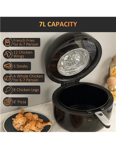 HOMCOM 7L Digital Air Fryer Oven with Air Fry, Roast, Broil, Bake, Dehydrate, 7 Presets, Rapid Air Circulation, 60-Minute Timer 