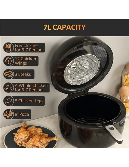 HOMCOM 7L Digital Air Fryer Oven with Air Fry, Roast, Broil, Bake, Dehydrate, 7 Presets, Rapid Air Circulation, 60-Minute Timer  - pic 66773 | FastDaddyshop