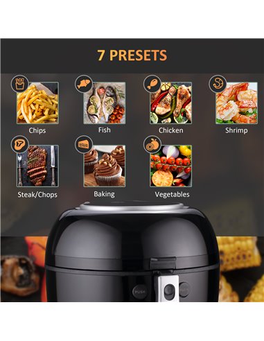HOMCOM 7L Digital Air Fryer Oven with Air Fry, Roast, Broil, Bake, Dehydrate, 7 Presets, Rapid Air Circulation, 60-Minute Timer 