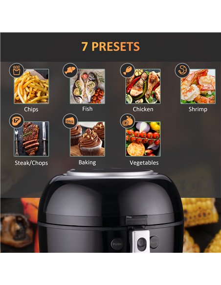 HOMCOM 7L Digital Air Fryer Oven with Air Fry, Roast, Broil, Bake, Dehydrate, 7 Presets, Rapid Air Circulation, 60-Minute Timer  - pic 66775 | FastDaddyshop