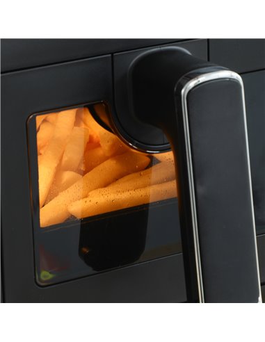 HOMCOM Family Air Fryer , 8L Double Air Fryer Oven w/ 8 Presets, Digital Display, Recipe Cookbook, 60min Timer for Oil Free & Lo
