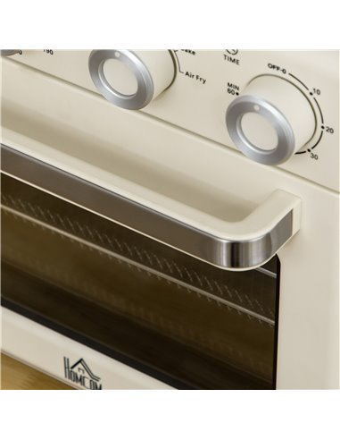 HOMCOM 7-in-1 Toaster Oven, 20L 4-Slice Convection Oven with Warm, Broil, Toast, Bake, Air Fryer, 60min Timer and Adjustable The