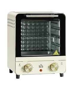 HOMCOM 1000W 15L Convection Mini Oven, Cream White 800-153V70CW
