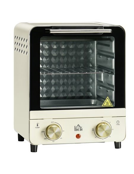 HOMCOM 1000W 15L Convection Mini Oven, Cream White 800-153V70CW - pic 66796 | FastDaddyshop