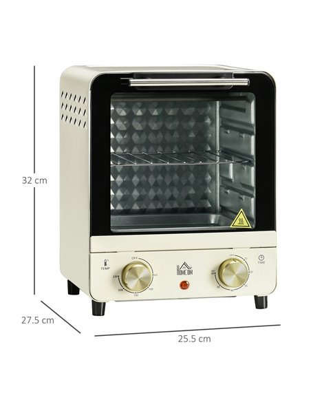 HOMCOM Convection Mini Oven, 15L Electric Oven & Grill w/ Adjustable Temperature, Timer, Baking Tray, Wire Rack, Crumb Tray, 100 - pic 66798 | FastDaddyshop
