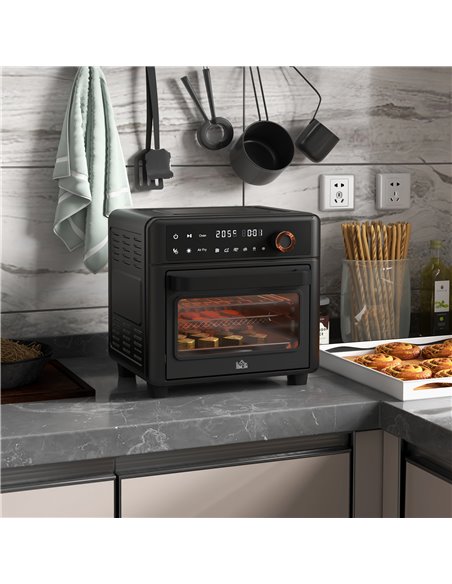 HOMCOM Air Fryer Oven, 13L Mini Oven, Multifunction Countertop Convection Oven with 12 Presets, Adjustable Temp and Time, 1200W  - pic 66815 | FastDaddyshop