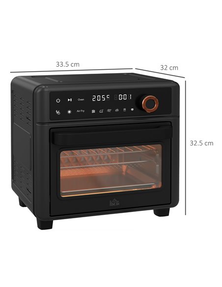 HOMCOM Air Fryer Oven, 13L Mini Oven, Multifunction Countertop Convection Oven with 12 Presets, Adjustable Temp and Time, 1200W  - pic 66816 | FastDaddyshop