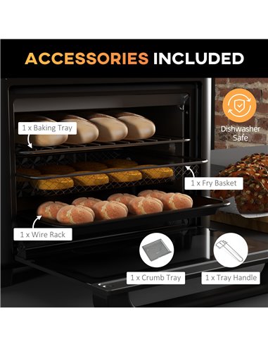 HOMCOM Air Fryer Oven, 13L Mini Oven, Multifunction Countertop Convection Oven with 12 Presets, Adjustable Temp and Time, 1200W 