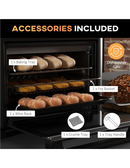 HOMCOM Air Fryer Oven, 13L Mini Oven, Multifunction Countertop Convection Oven with 12 Presets, Adjustable Temp and Time, 1200W  - pic 66819 | FastDaddyshop