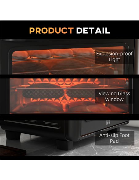 HOMCOM Air Fryer Oven, 13L Mini Oven, Multifunction Countertop Convection Oven with 12 Presets, Adjustable Temp and Time, 1200W  - pic 66821 | FastDaddyshop