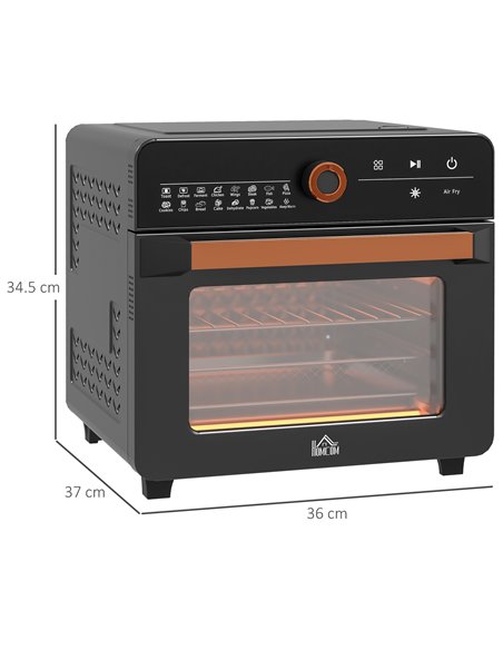 HOMCOM Air Fryer Oven, 20L Mini Oven, Multifunction Countertop Convection Oven with 17 Presets, Adjustable Temp and Time, 1400W  - pic 66825 | FastDaddyshop