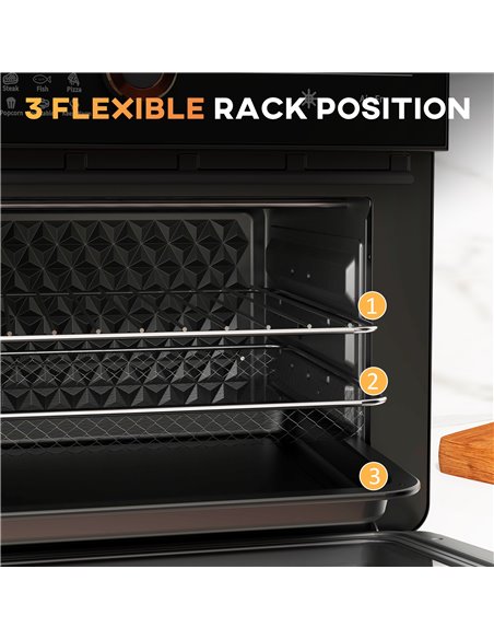 HOMCOM Air Fryer Oven, 20L Mini Oven, Multifunction Countertop Convection Oven with 17 Presets, Adjustable Temp and Time, 1400W  - pic 66827 | FastDaddyshop