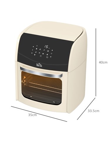 HOMCOM Digital Air Fryer with 8 Preset Modes, Rapid Air Circulation, 12L Air Fryer Oven with Memory Function, 1800W, White 800-1