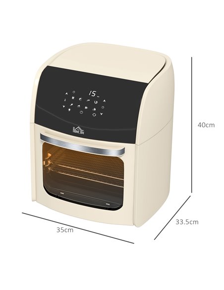 HOMCOM Digital Air Fryer with 8 Preset Modes, Rapid Air Circulation, 12L Air Fryer Oven with Memory Function, 1800W, White 800-1 - pic 66834 | FastDaddyshop