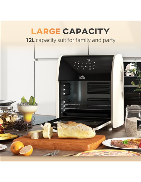 HOMCOM Digital Air Fryer with 8 Preset Modes, Rapid Air Circulation, 12L Air Fryer Oven with Memory Function, 1800W, White 800-1 - pic 66837 | FastDaddyshop