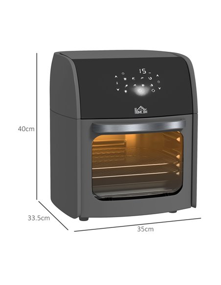 HOMCOM Digital Air Fryer with 8 Preset Modes, Rapid Air Circulation, 12L Air Fryer Oven with Memory Function, 1800W, Grey 800-14 - pic 66843 | FastDaddyshop
