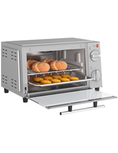 HOMCOM 750W 9L Countertop Electric Grill, Toaster Oven, Silver 800-088V70SR