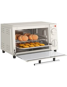 HOMCOM 750W 9L Electric Grill, Toaster Oven, Cream 800-088V70CW