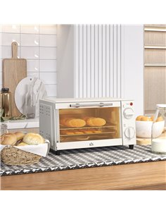 HOMCOM 750W 9L Electric Grill, Toaster Oven, Cream 800-088V70CW 2