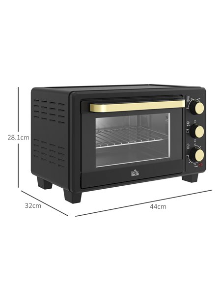 HOMCOM Mini Oven, 16L Countertop Electric Grill, Toaster Oven with Adjustable Temperature, 60 Min Timer, Crumb Tray, Baking Tray - pic 66870 | FastDaddyshop