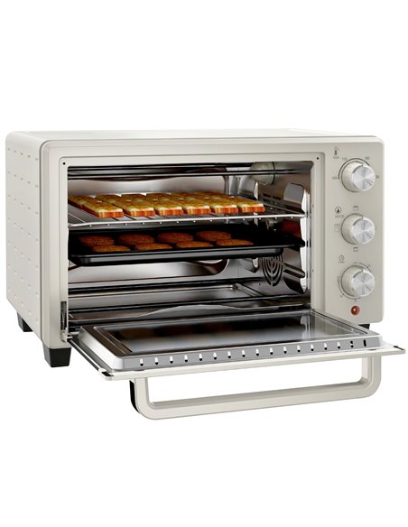 HOMCOM 1400W 21L Electric Grill, Toaster Oven, Cream 800-085V70CW - pic 66913 | FastDaddyshop