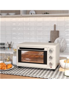 HOMCOM 1400W 21L Electric Grill, Toaster Oven, Cream 800-085V70CW 2
