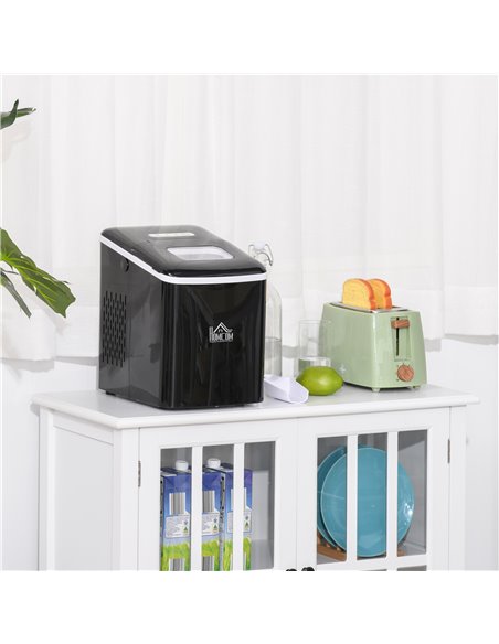 Ice Maker Countertop Portable Bullet Ice Cube Machine 12kg/24H Production Automatic Cleaning Visible Window Scoop and Basket Bla - pic 66959 | FastDaddyshop