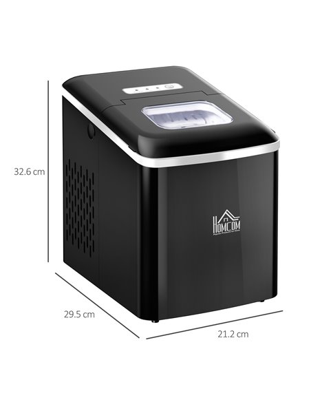 Ice Maker Countertop Portable Bullet Ice Cube Machine 12kg/24H Production Automatic Cleaning Visible Window Scoop and Basket Bla - pic 66960 | FastDaddyshop