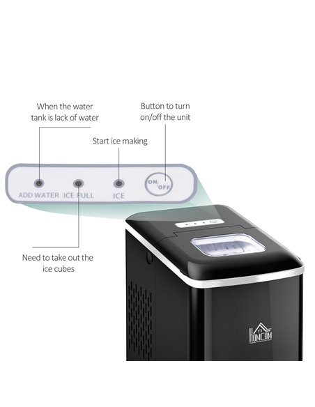 Ice Maker Countertop Portable Bullet Ice Cube Machine 12kg/24H Production Automatic Cleaning Visible Window Scoop and Basket Bla - pic 66963 | FastDaddyshop