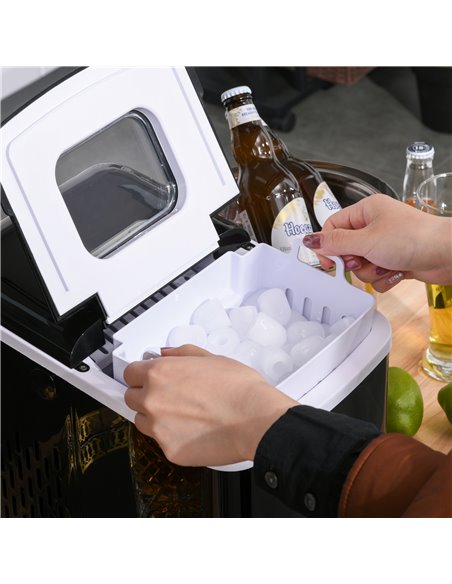 Ice Maker Countertop Portable Bullet Ice Cube Machine 12kg/24H Production Automatic Cleaning Visible Window Scoop and Basket Bla - pic 66964 | FastDaddyshop