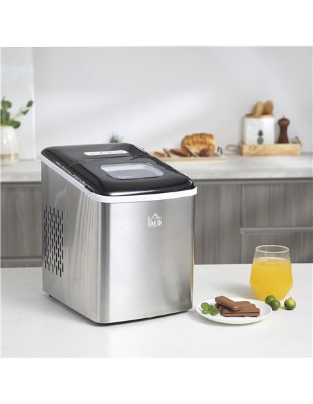 HOMCOM Ice Maker Machine, Counter Top Ice Cube Maker for Home 12kg in 24 Hrs 1.8L with Self Cleaning Function Scoop and Basket S - pic 66968 | FastDaddyshop
