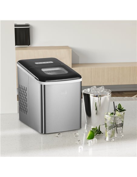 HOMCOM Ice Maker Machine, Counter Top Ice Cube Maker for Home 12kg in 24 Hrs 1.8L with Self Cleaning Function Scoop and Basket S - pic 66973 | FastDaddyshop