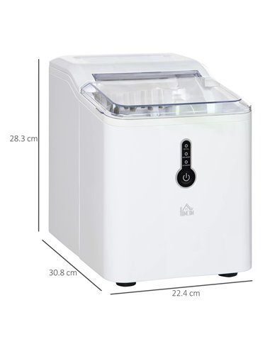 HOMCOM 12kg Ice Maker Machine | Counter Top Cube | Home Drink Equipment | 1.5L Self Clean Function w/ Basket Freestanding Kitche